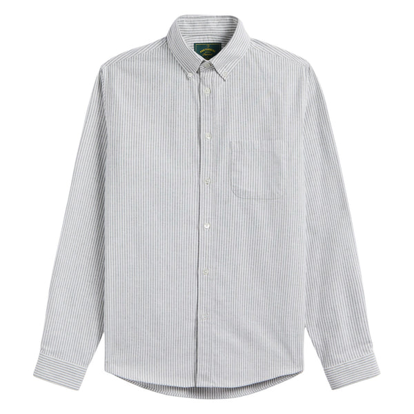 Portuguese Flannel Brushed Oxford Stripe LS Shirt (moss green)