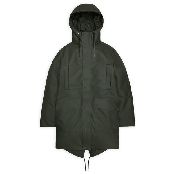 Rains Nome Long Parka (green)