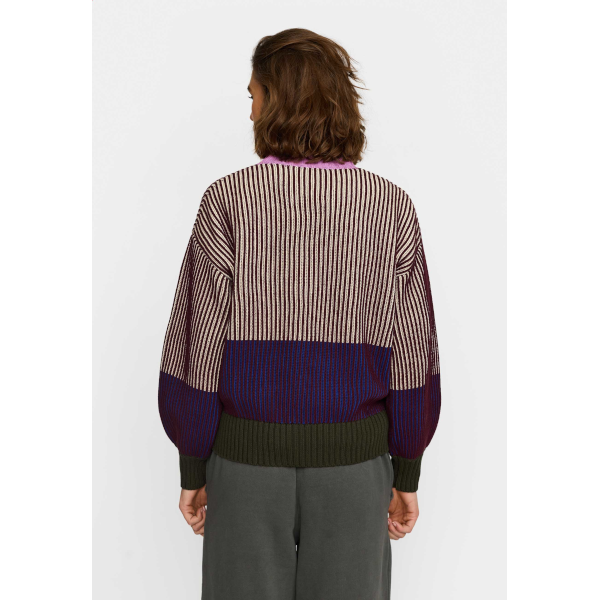 Selfhood 66110 Rib Block Knit (burgundy)