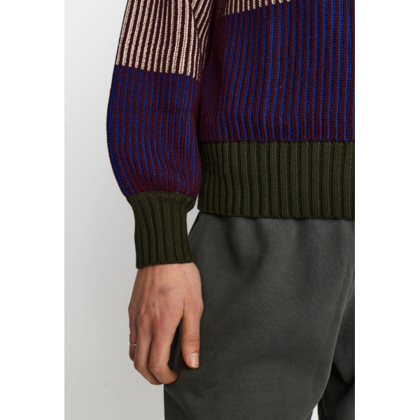 Selfhood 66110 Rib Block Knit (burgundy)