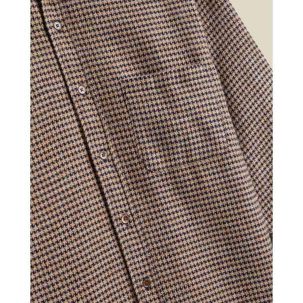 Portuguese Flannel Abstract Pied Poule LS Shirt (navy)
