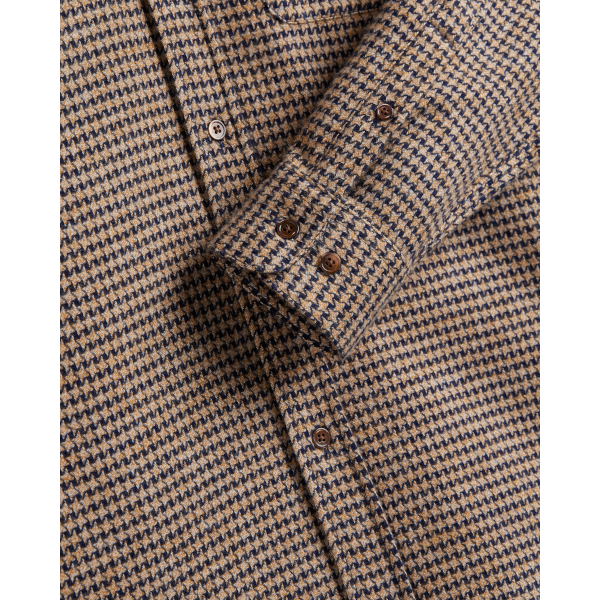 Portuguese Flannel Abstract Pied Poule LS Shirt (navy)