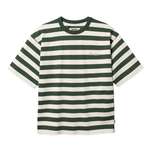 Woodbird Beam Stripe T-Shirt (pine green)