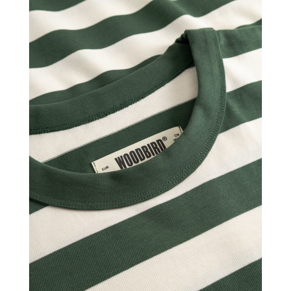 Woodbird Beam Stripe T-Shirt (pine green)