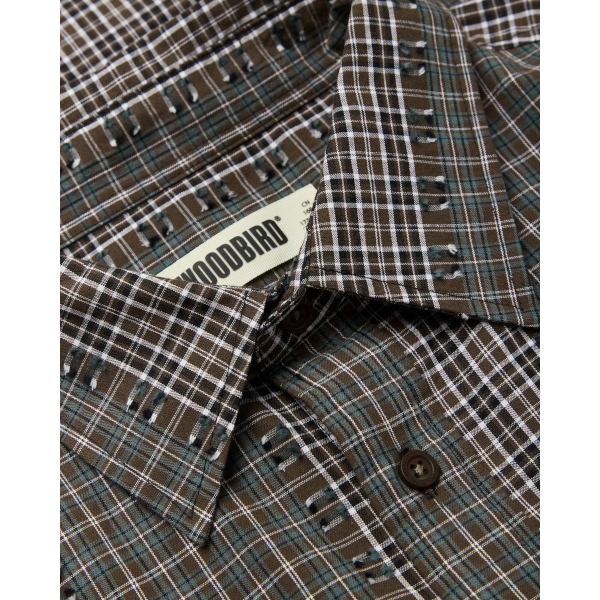 Woodbird Buzo Woma Check Shirt (brown-green)