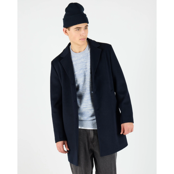Wemoto Corbyn Wool Felt Coat (navy blue)