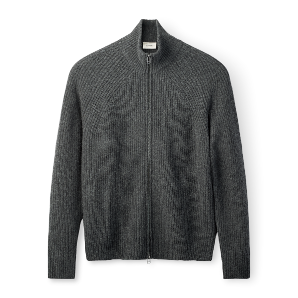 Forét Delta Wool Zip Jacket (dark grey melange)