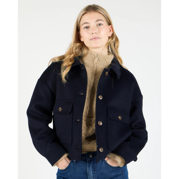 Wemoto W Demi Wool Felt Jacket (navy blue)