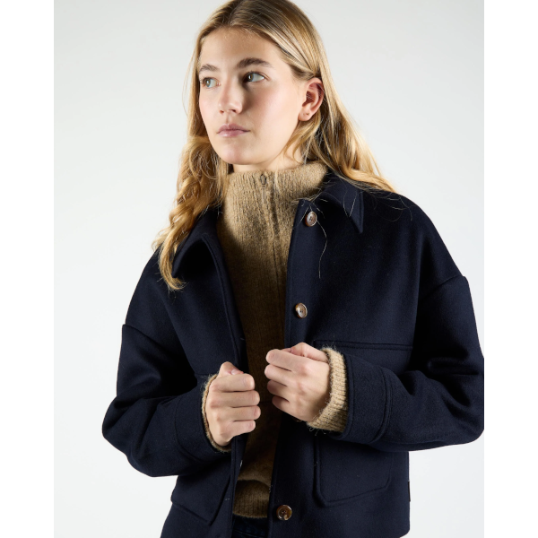 Wemoto W Demi Wool Felt Jacket (navy blue)