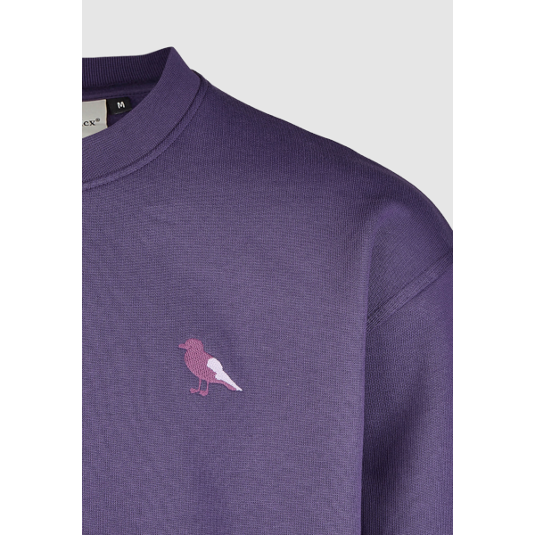 Cleptomanicx Embro Gull Boxy Crewneck (gothic grape)