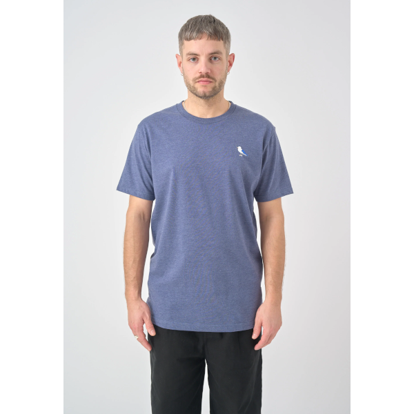 Cleptomanicx Embro Gull Basic Tee (heather estate blue)