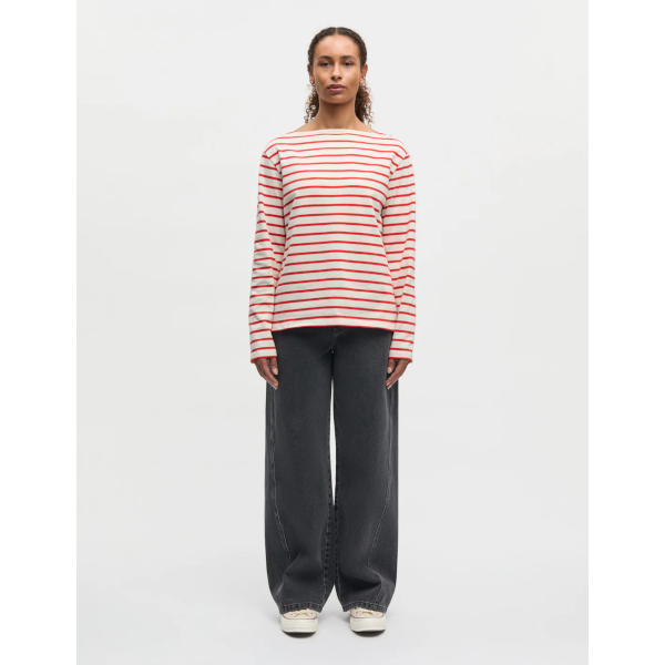 Mads Norgaard W Gabi LS T-Shirt (vanilla ice/fiery red)