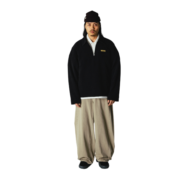 Woodbird Hiro LS Jiu Zip Polo (black)
