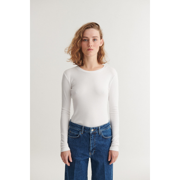Basic Apparel Ludmilla LS Tee (bright white)