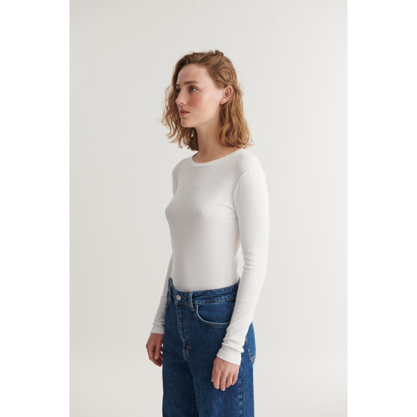Basic Apparel Ludmilla LS Tee (bright white)
