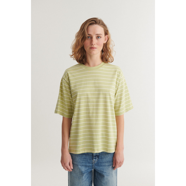 Basic Apparel Raja Stripe T-Shirt (winter pear/whipser white)