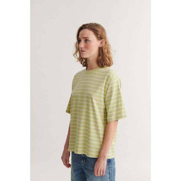 Basic Apparel Raja Stripe T-Shirt (winter pear/whipser white)