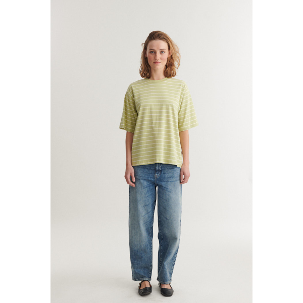 Basic Apparel Raja Stripe T-Shirt (winter pear/whipser white)