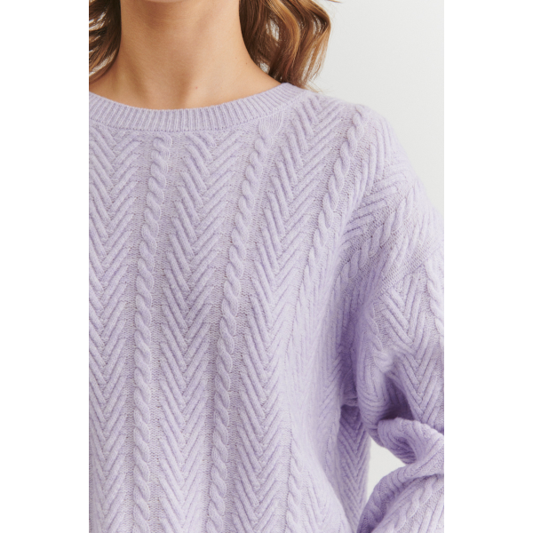 Basic Apparel Selem Cable LS (violet tulip)