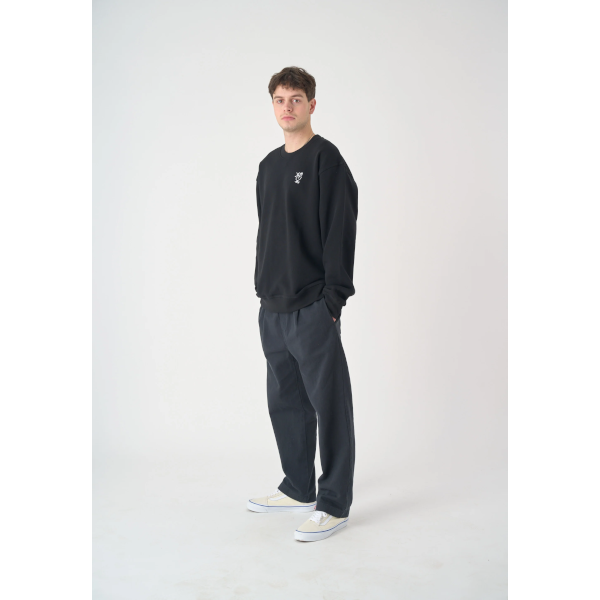 Cleptomanicx Sketch Gull Boxy Crewneck (black)