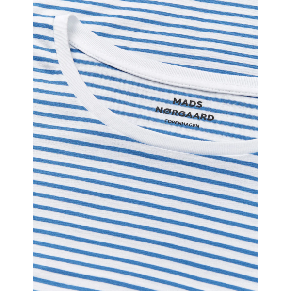 Mads Norgaard W Teasy Stripe T-Shirt (brilliant white/bright cobalt)