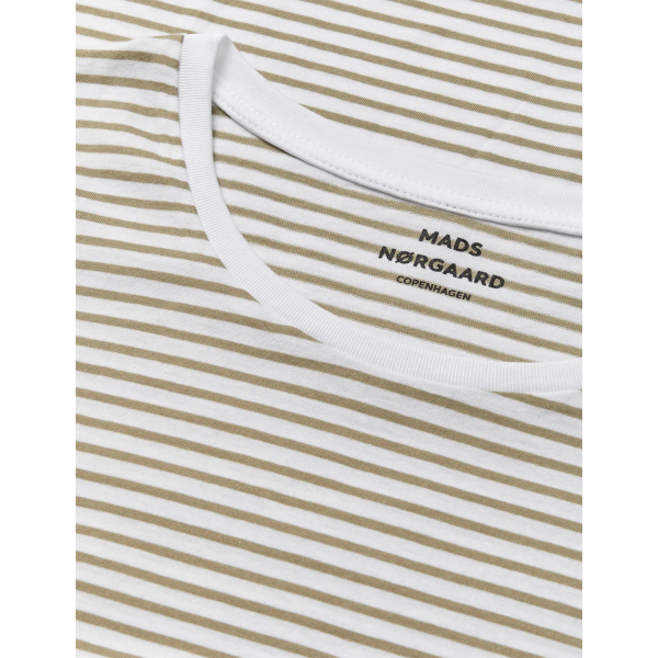 Mads Norgaard W Teasy Stripe T-Shirt (brilliant white/overland trek)