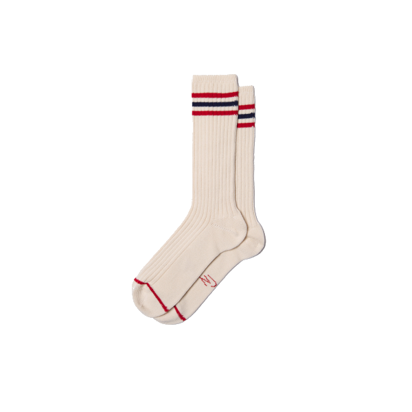 Nudie Tennis Retro Sock (offwhite/red)