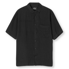 Mads Nørgaard Victor Linen SS Shirt (black)