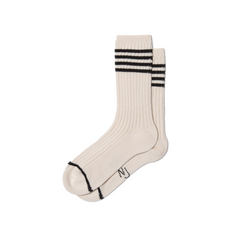 Nudie W Tennis Stripe Sock (offwhite/black)