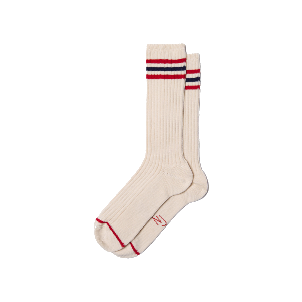 Nudie W Tennis Retro Sock (offwhite/red)