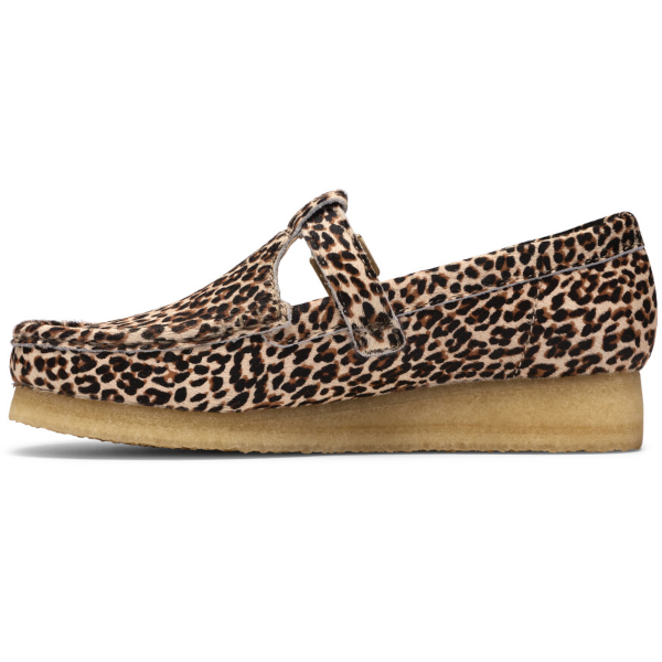 Clarks W Wallabee T Bar (leopard print)