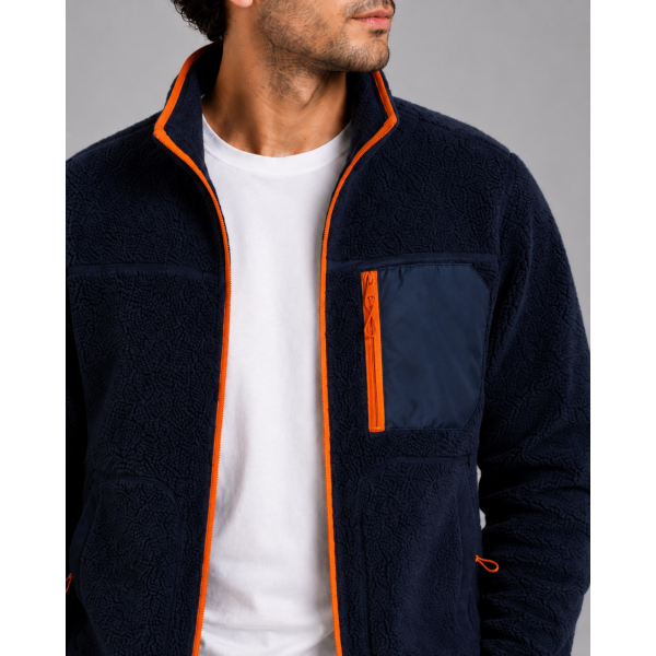 FatMoose Wood Fleece Jacket (navy/dusty orange)