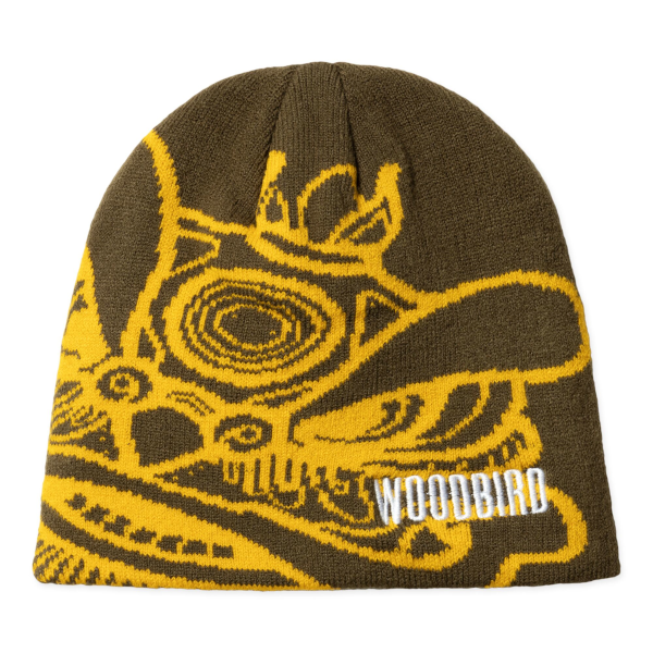 Woodbird Yan Lion JQ Beanie (dark brown-yellow)