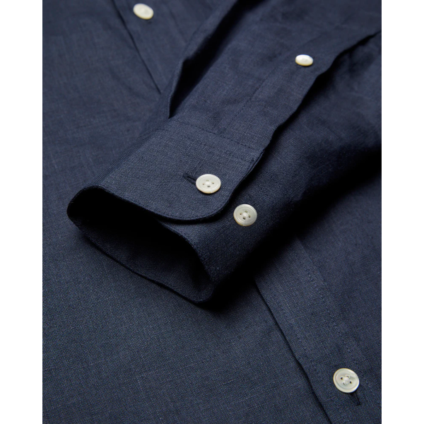 Portuguese Flannel Linen LS Shirt (navy)