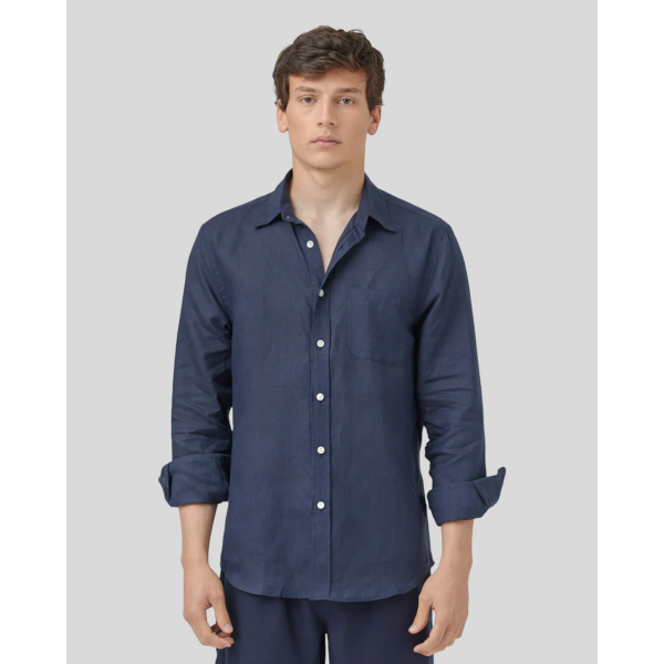 Portuguese Flannel Linen LS Shirt (navy)