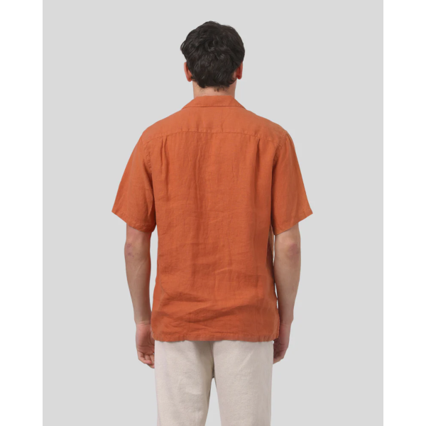 Portuguese Flannel Linen SS Shirt (terracotta)